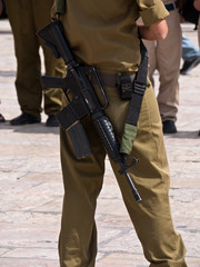 Israeli soldier with Machine Gun