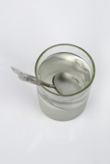 a glass of water