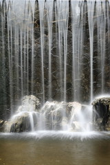 Artificial waterfall background.