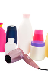 set of cosmetic means on care of hair and a skin