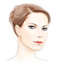 vector face portrait of beautiful young woman