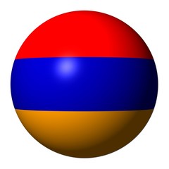 Armenian flag sphere isolated on white illustration