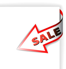 Sale red corner ribbon - arrow pointing at the item