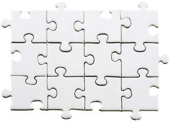 pièces blanches puzzle fond blanc