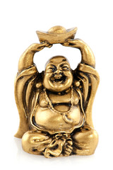 Fototapeta na wymiar Funny golden Buddha