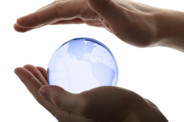 world in hand and global internet and business