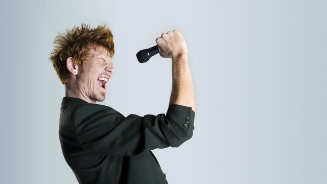 Singer in studio