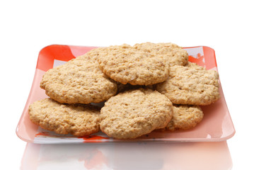 cookies on a plate on a white background