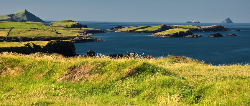 beautiful scenic vibrant landscape and seacape west ireland