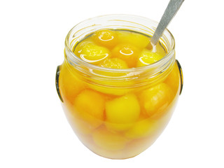 jar of papaya in syrup