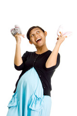 pregnant ethnic woman happy expecting