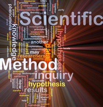 Scientific method background concept glowing