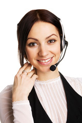 Young beautiful call center operator