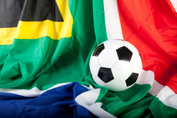 football on a southafrican flag © pictonaut