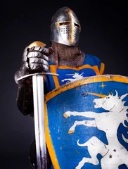 Rolgordijnen afbeelding van zelfverzekerde ridder © Fxquadro