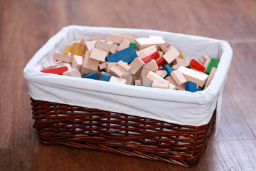 box of wooden blocks