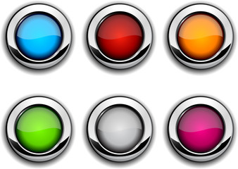 Realistic metallic buttons.