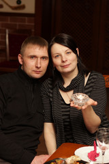 Couple at restaurant