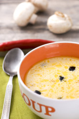 cheese soup with olive