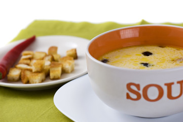 cheese soup with olive