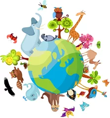Stickers pour porte Zoo planète animale nouveau