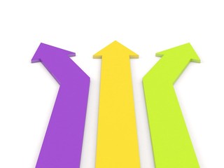 3d arrows in three directions