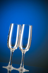 Wine against colour gradient background