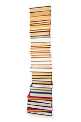 Stack of books isolated on the white