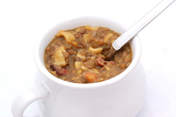 Lentil soup closeup