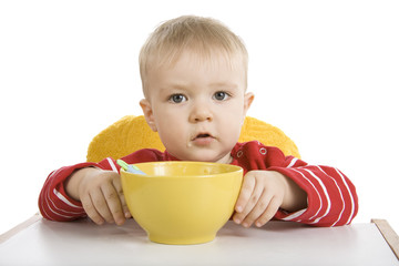 Boy eating breakfast