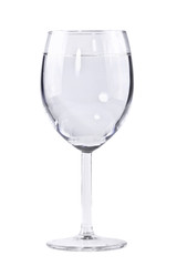Transparent glass of water on a leg
