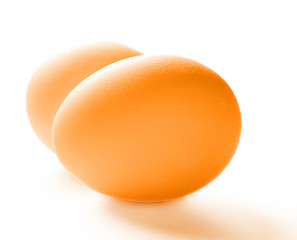 Eggs isolated on the white background