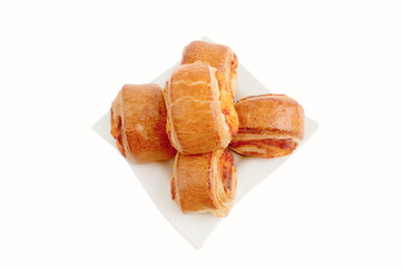 Cakes on a white plate