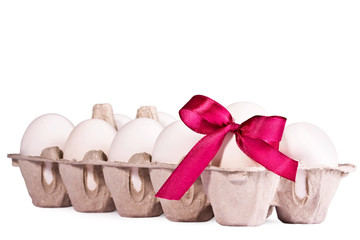 The eggs decorated with tape