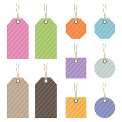 striped tags