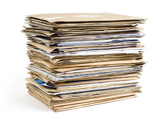 File Stack close up shot on white background