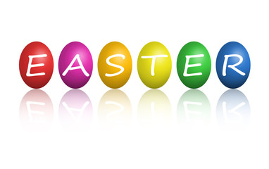 Colorful easter eggs isolated on white