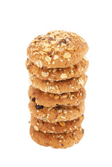 Oatmeal cookies isolated on white background