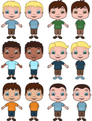 Boys - a vector illustration set