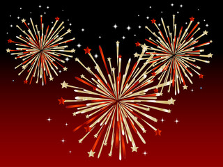 Fototapeta premium Red fireworks