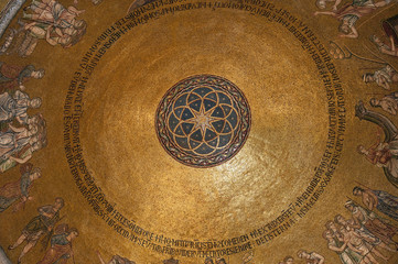 Ceiling with mosaics in Saint Mark's Basilica in Venice, Italy