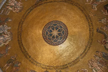 Fotobehang Ceiling with mosaics in Saint Mark's Basilica in Venice, Italy © Tony