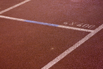Fototapeta premium Running lanes on a track in play gorund