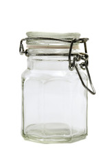 Empty glass jar