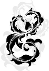 Floral abstract deign element