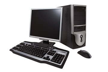 Desktop computer and lcd monitor with clipping path