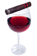 Red wine and cigar