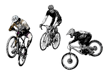 Obraz premium biking trio