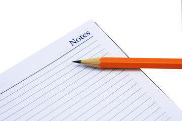 note pad and pencil