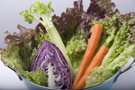Mix of salad vegetables.